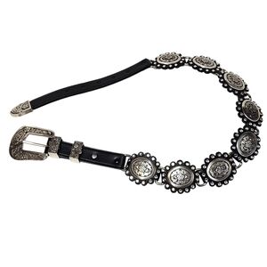 Nadim By Richard Stump Concho Floral Rhinestones Leather Belt Western 28in